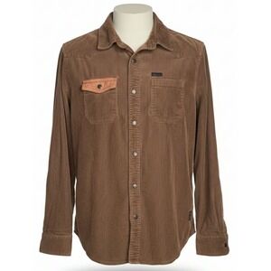 Women's Harley Davidson brown Corduroy‎ Motor Co Patch shacket Size Medium biker